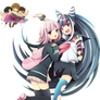 Ibuki Mioda y Chiaki Nanami DANGANRONPA RENDER