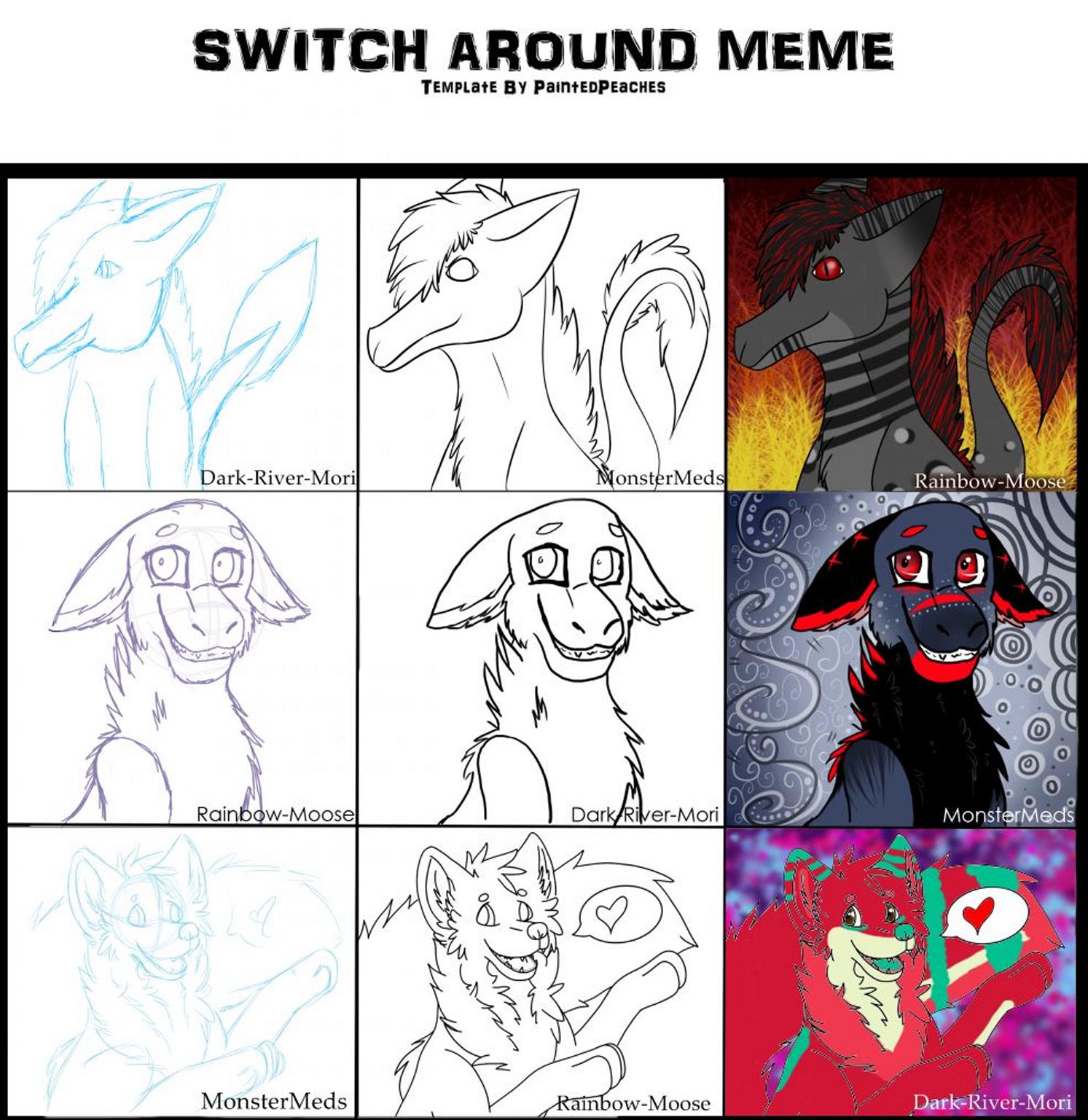 Switch around meme (With Monster and Mori)