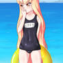 Margaret on school swimsuit!