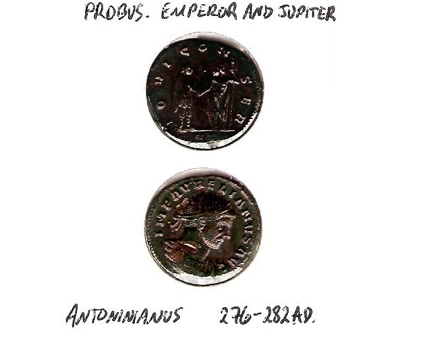 Probus. Emporer and Jupiter Antoninianus 282 AD