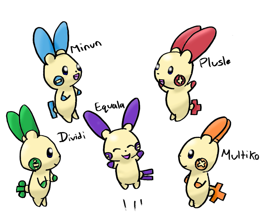The girls really enjoy playing with plusle and minun. 