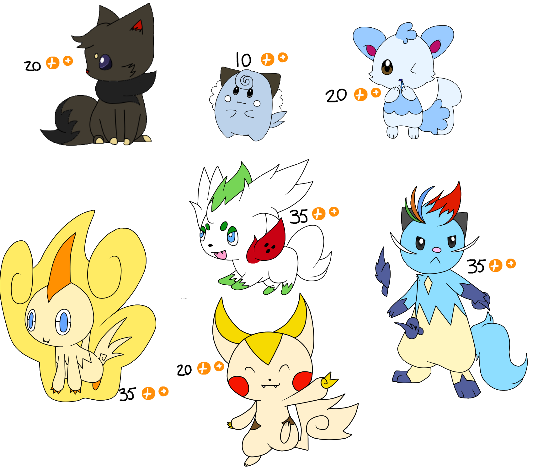 Leftover Pokemon Hybrid Adopts