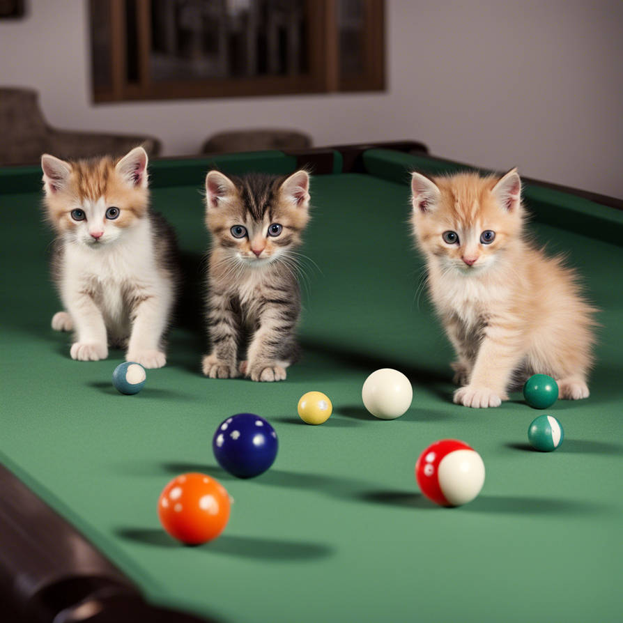 Kittens and Pool by indianoutlawesq on DeviantArt
