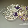 Silver earrings with amethyst