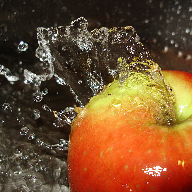 Apple and water.