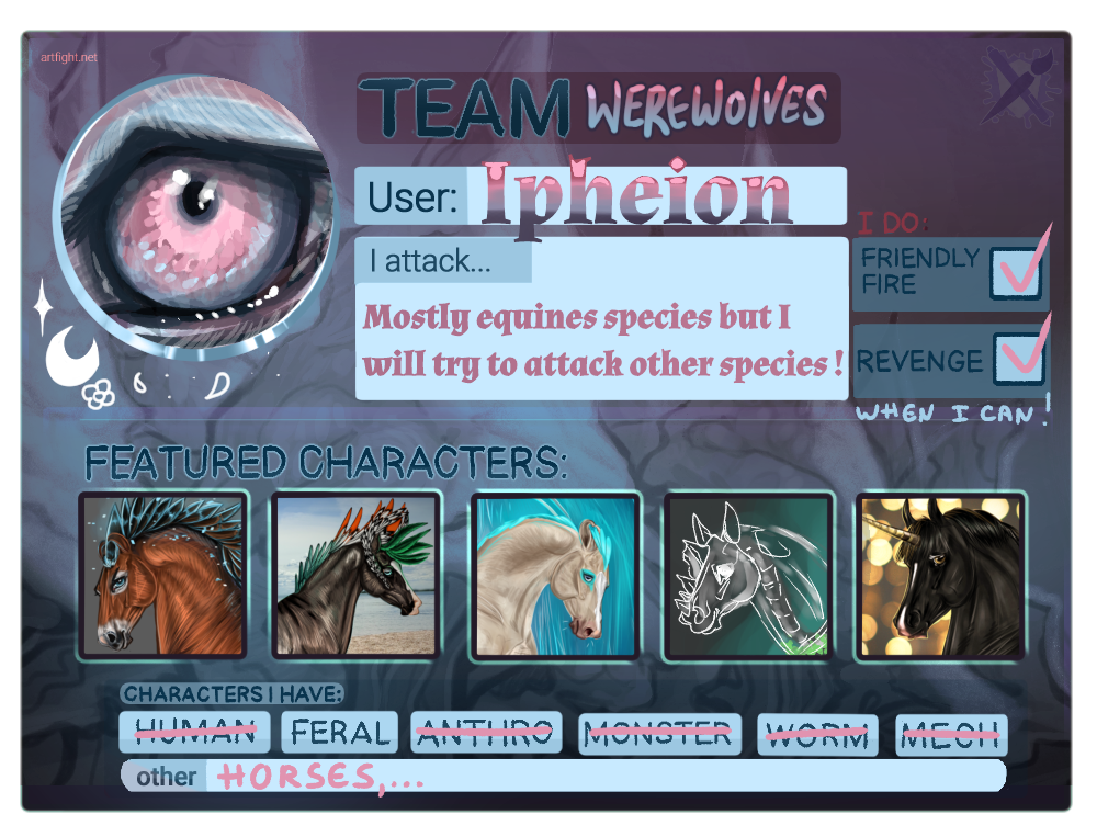 Template for Artfight 2023 team werewolves by Ipheion20 on DeviantArt