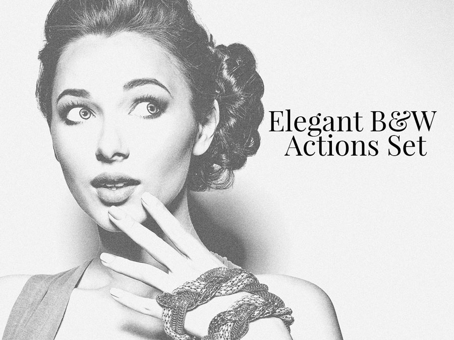 Free Elegant Black and White Photoshop Actions Set