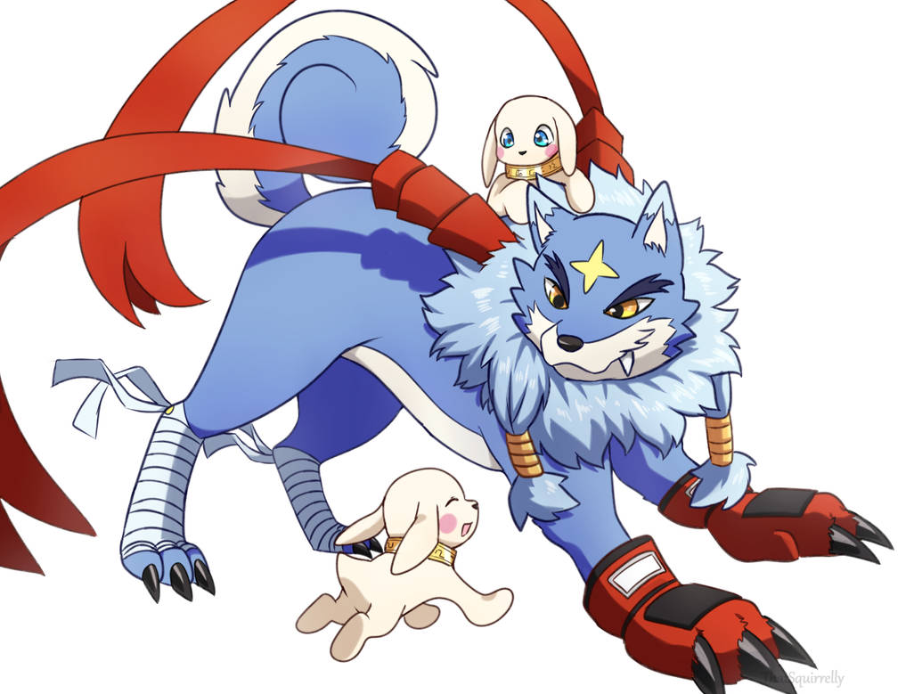 Gaogamon and some Salamons by ThatSquirrelly on DeviantArt