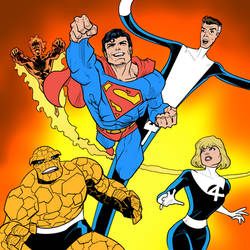 DC Marvel Crossover Superman Fantastic Four