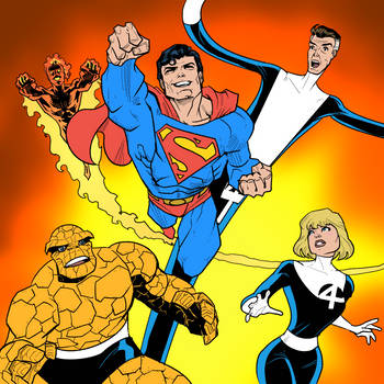 DC Marvel Crossover Superman Fantastic Four