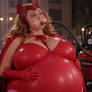 Wanda inflating herself like a balloon