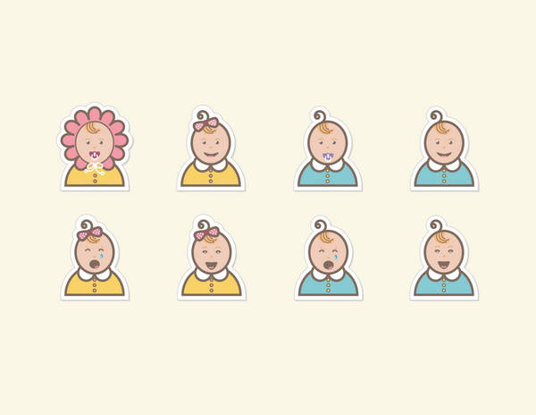 Baby Icons Vector by GraphicIdentity