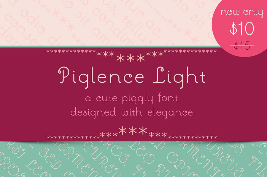 Piglence Light Font by GraphicIdentity