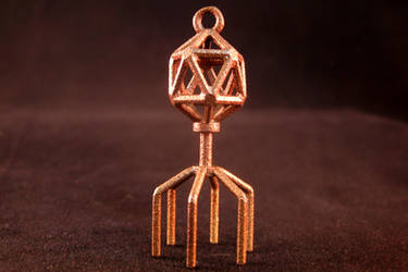 Bacteriophage 3D printed in Bronze Steel