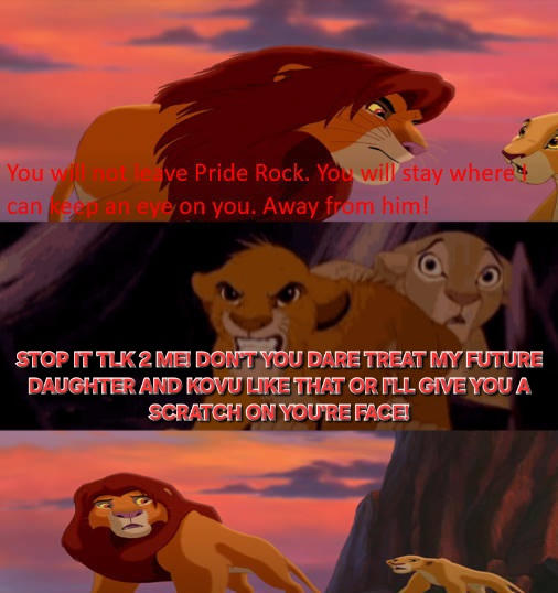 Young simba stands up for his daughter and kovu by simbadisneyfan on ...