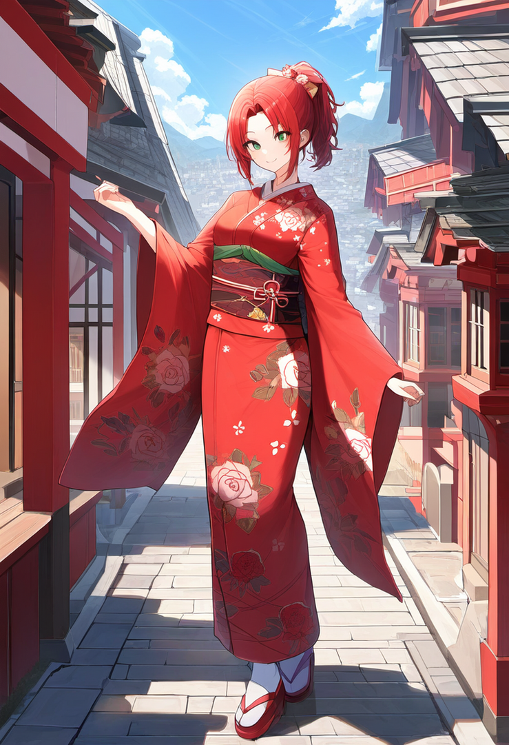 Red5805 Scarlett in her Kimono by red5805 on DeviantArt