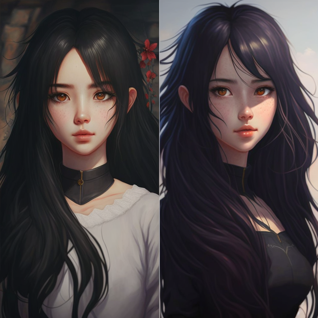 black haired anime girl by oceanbm on DeviantArt