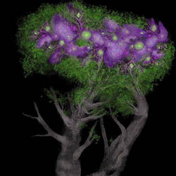Unfinished digital painting - tree