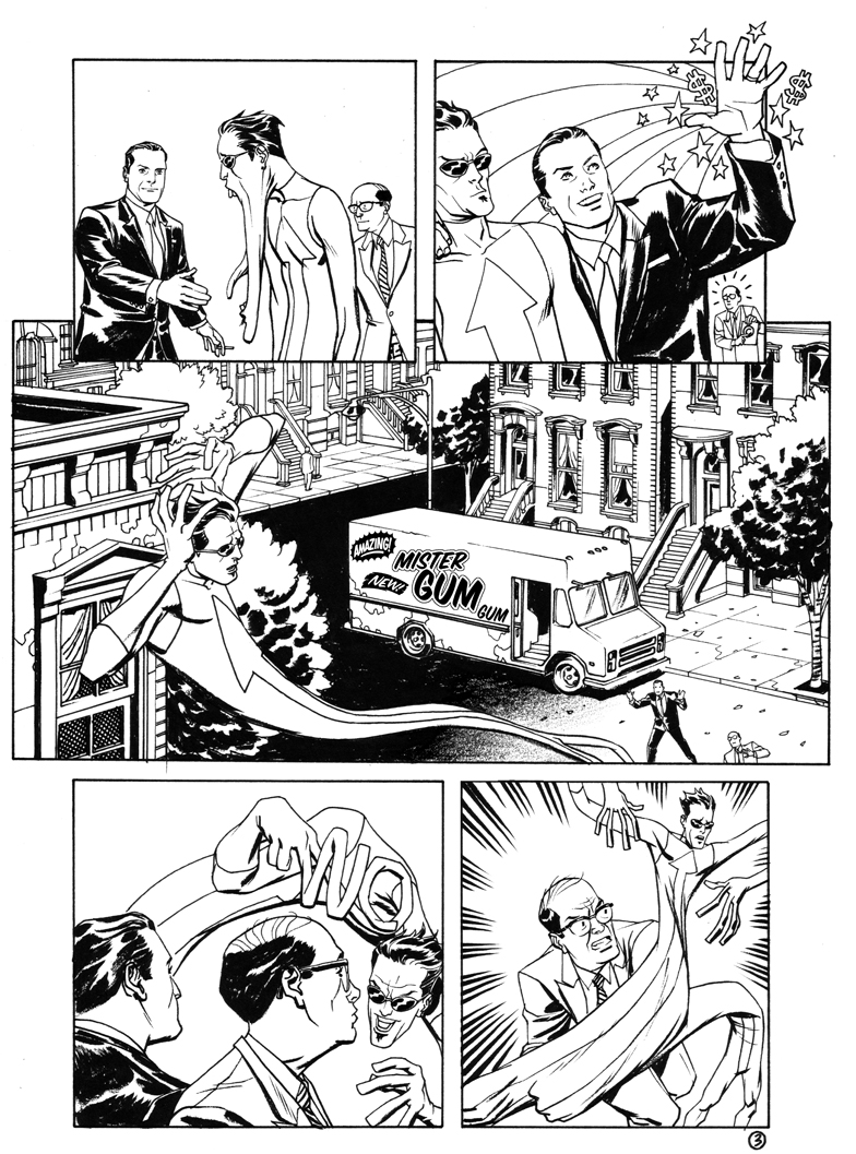 Me inking Mike Allred pg 3