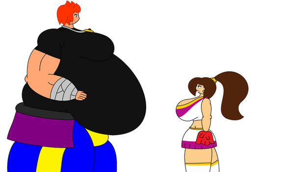 Giant Cheerleader meets Gembelly Giant