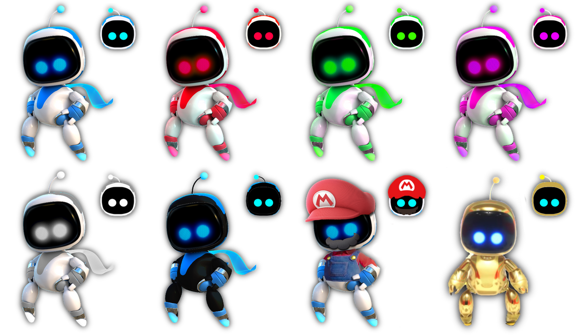 Astro Bot's Colors and Costumes by damianpaint467 on DeviantArt