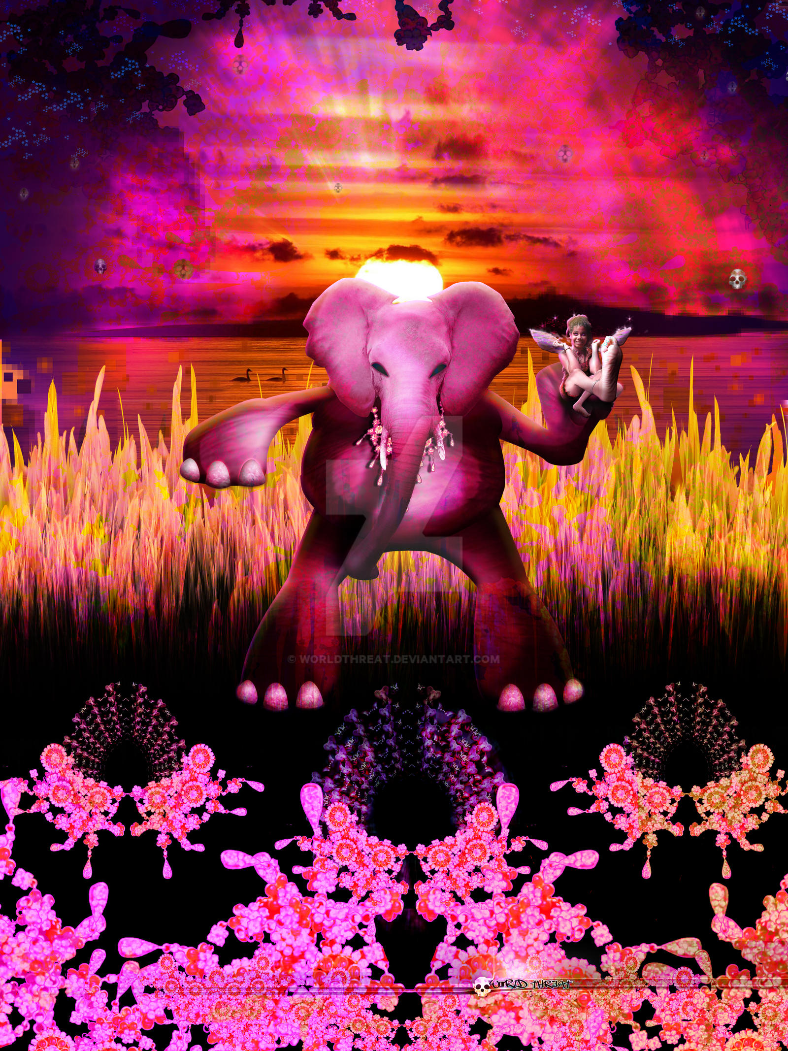 Psychedelic Elephant By Worldthreat On DeviantArt