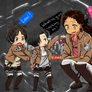 Chibi Eren x Chibi Levi x Julia