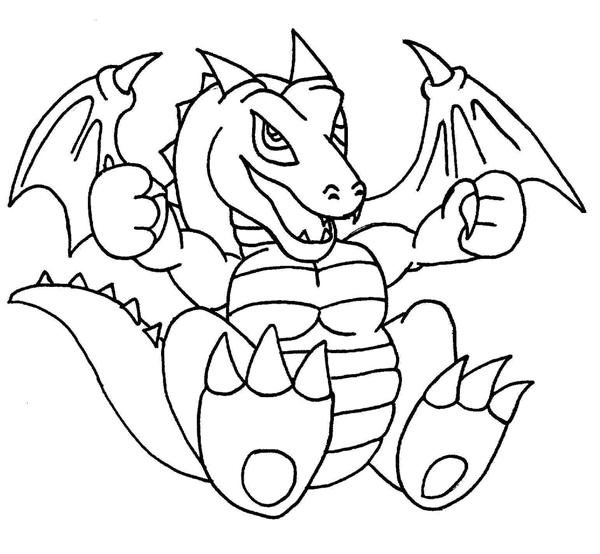 baby dragon line art