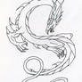 snake dragon line art