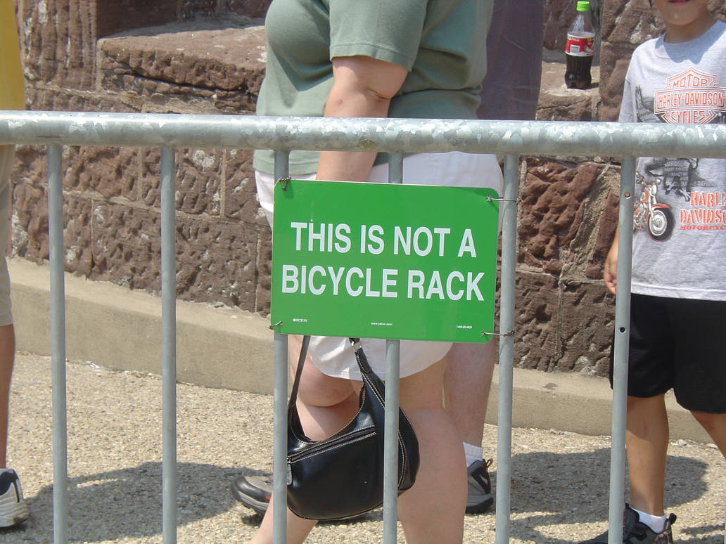 Bike Rack Fun Sign Bike Rack by Stiniebeanie on DeviantArt