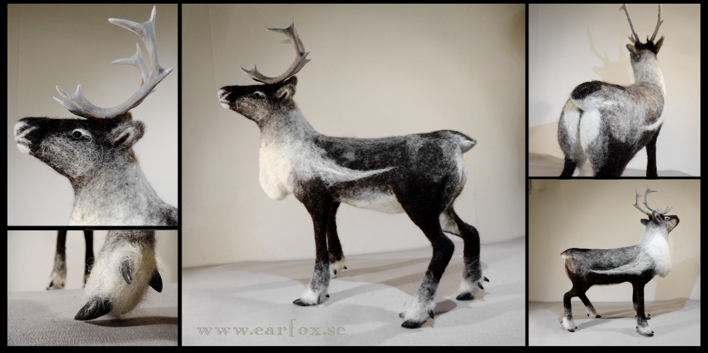 Needle felted reindeer