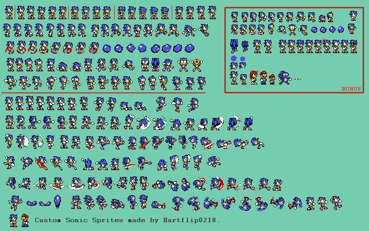 Custom Sonic Sprite Sheet By Hartflip0218 On Deviantart