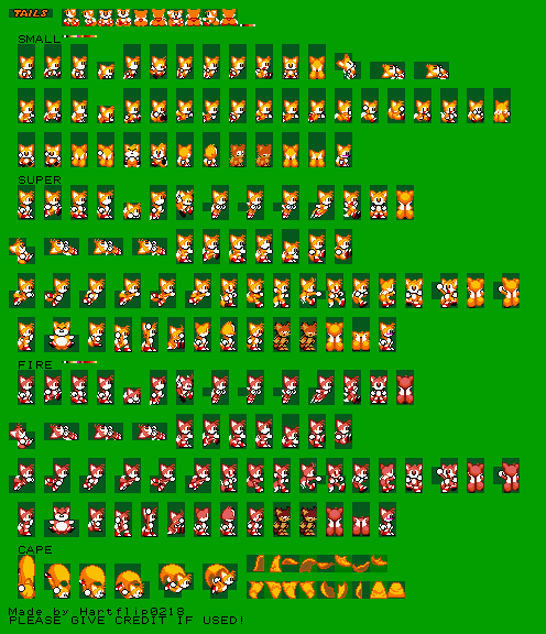 Tails Hand-Drawn Sprite Sheet by Nintendrawer : r/SonicTheHedgehog