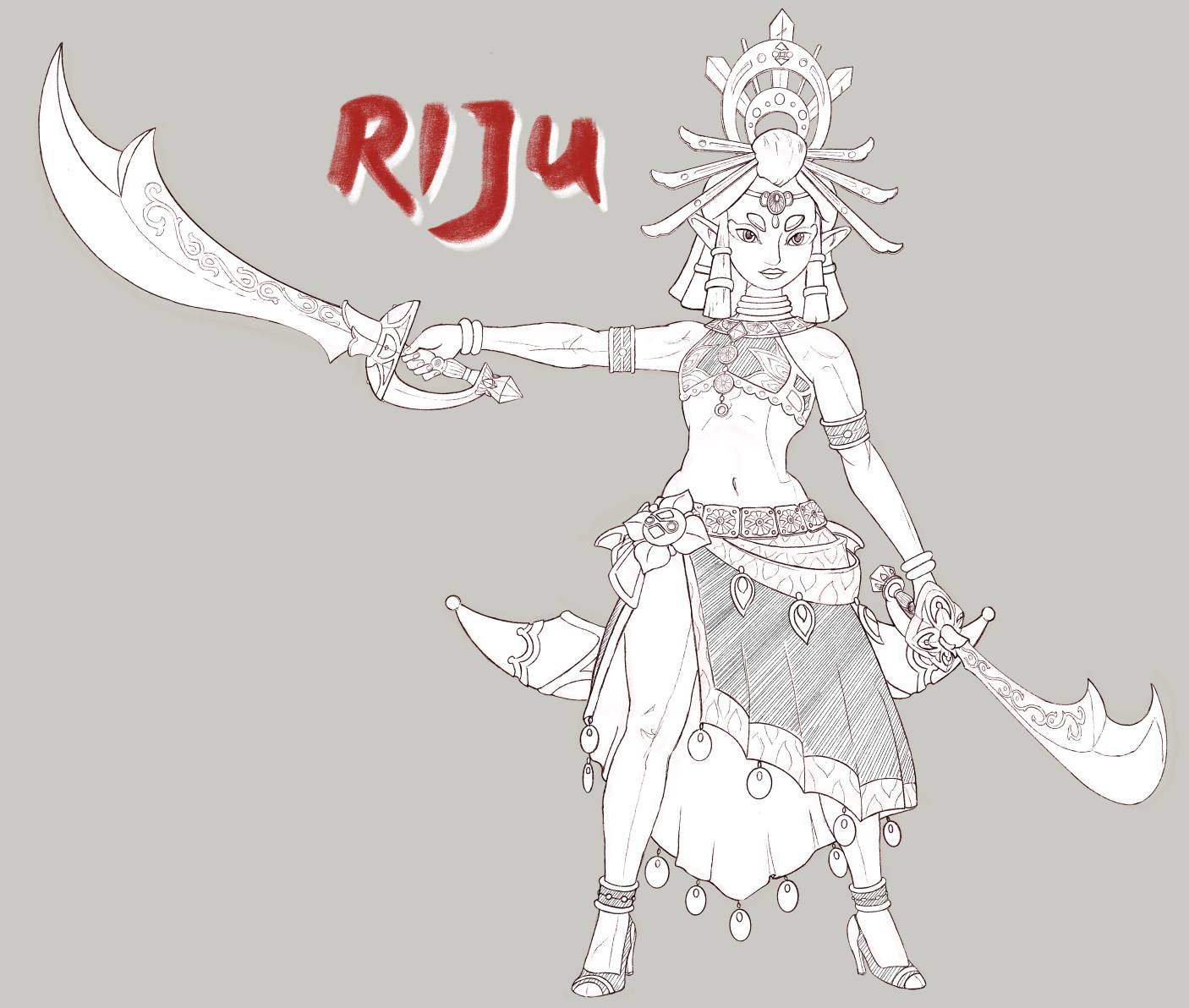 Riju TotK Lineart by LordGuardian on DeviantArt