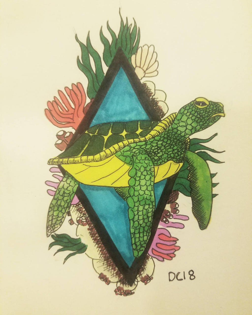 Sea Turtle Tattoo by Cryptidink on DeviantArt