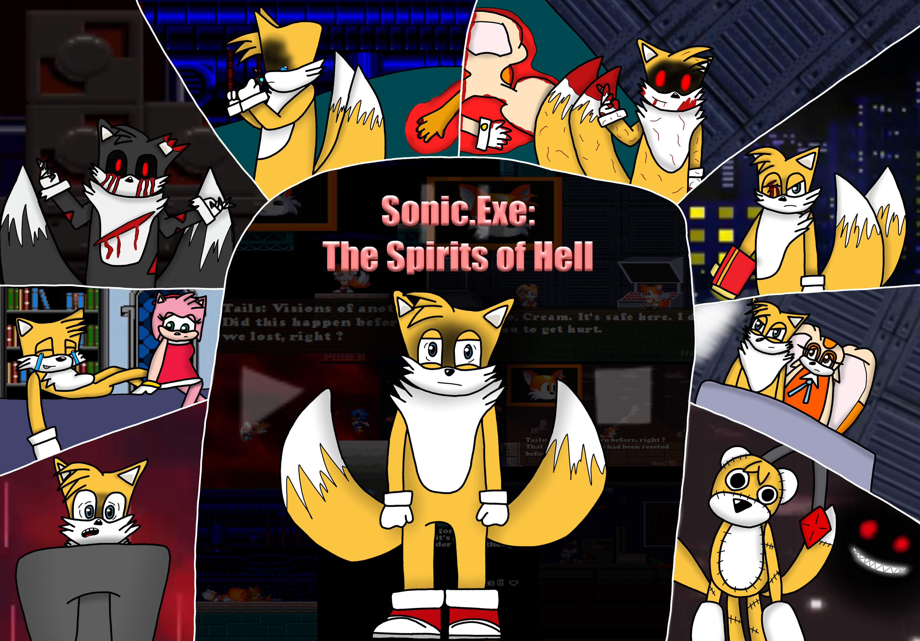 Sonic.EXE Dates Amy ?  Tails & Amy Play Sonic.EXE The Spirits of Hello  Round 2 