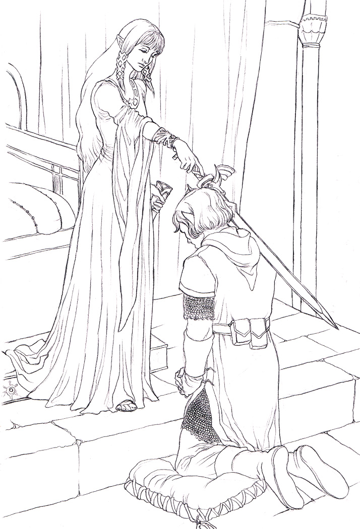 Link's Knighting lineart