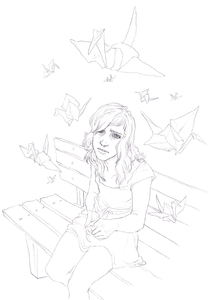 A 1000 Paper Cranes Lineart