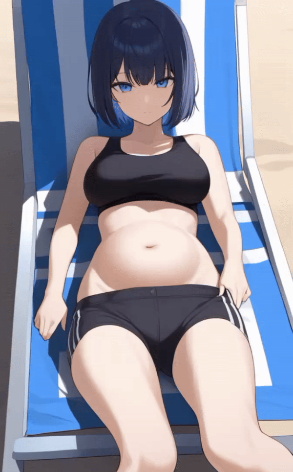 Skinny Mom's belly beast