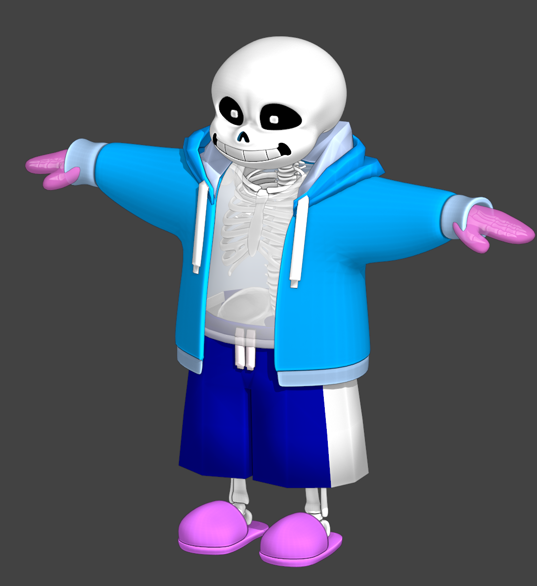 Sans 3D Model by Poetax on DeviantArt