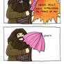 Woah Hagrid. Put down the umbrella, man.
