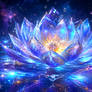 Glowing lotus in a cosmic dream