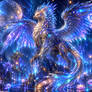 Griffin guardian in a cosmic realm