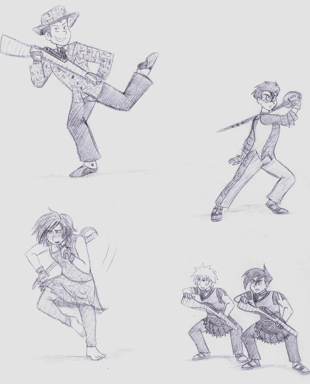 Colorguard Cartoons sketches