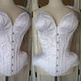 White taffetas overbust corset