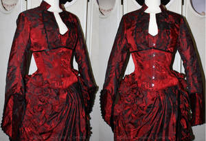 Victorian red bustle skirt corset by AtelierSylpheCorsets Victorian red bustle skirt corset by AtelierSylpheCorsets