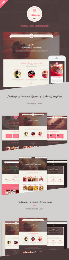 Lollipop Awesome Sweets Cakes HTML Template