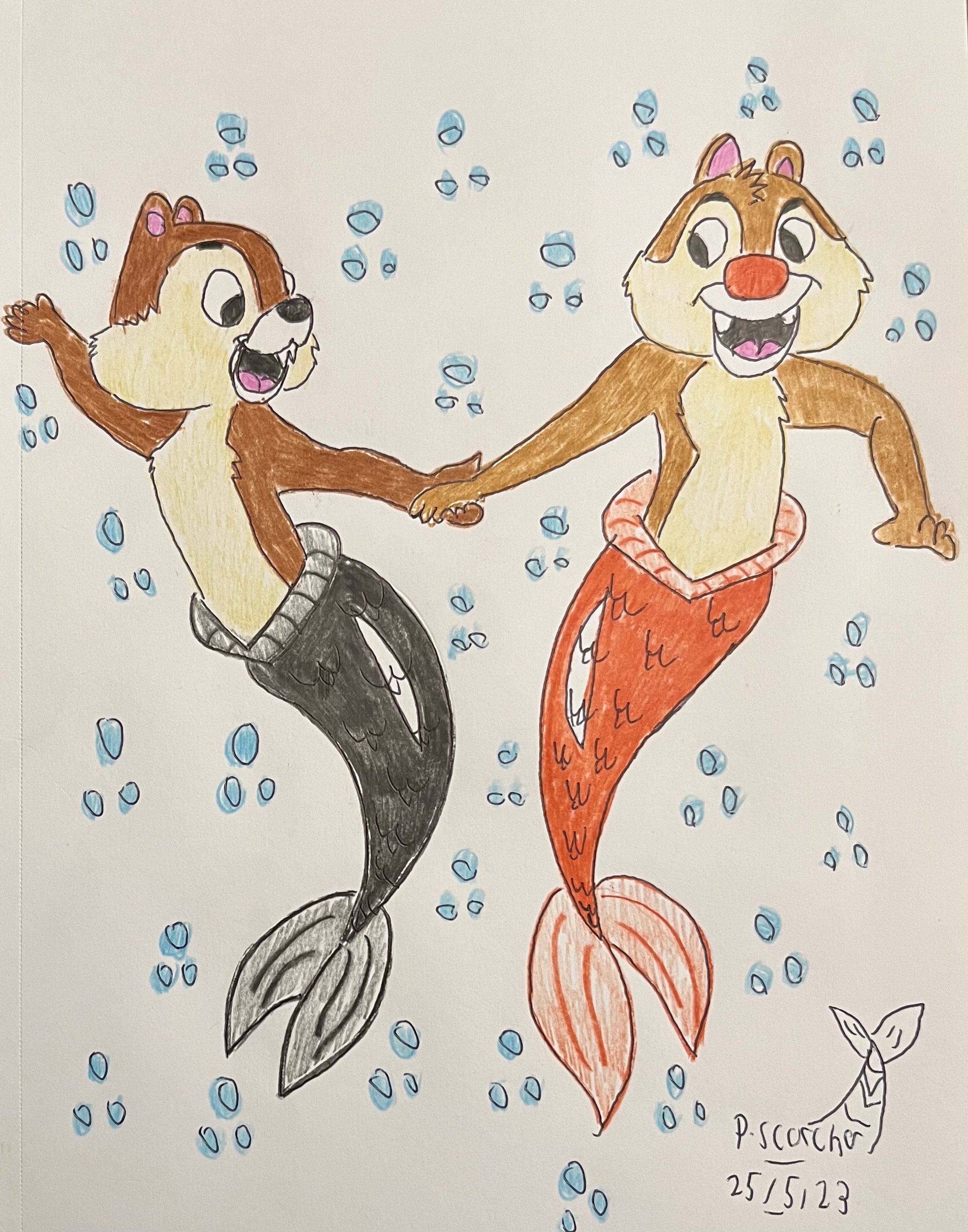 Mermay 2023 day 25 - mermaid chip and dale by Pirate-Scorcher on DeviantArt