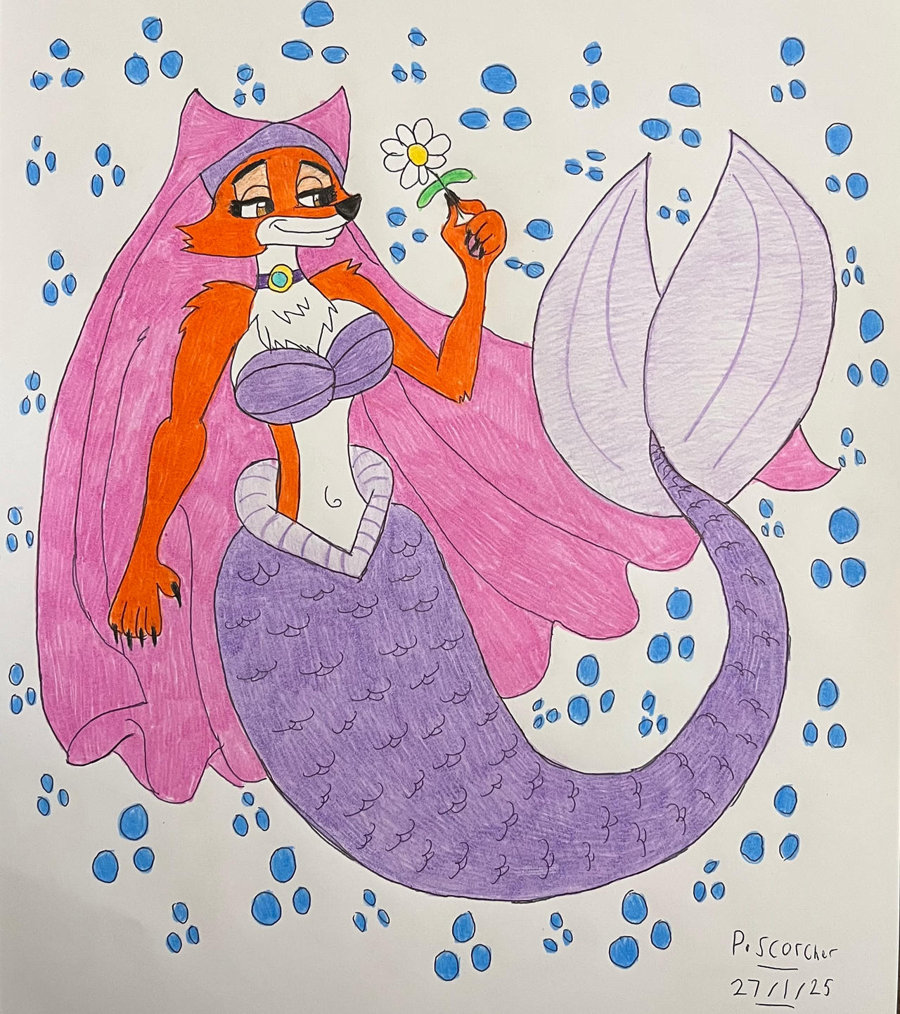 Mer-fox Marians flowery gift by Pirate-Scorcher on DeviantArt
