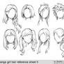 manga girl hair reference sheet II - 20130113